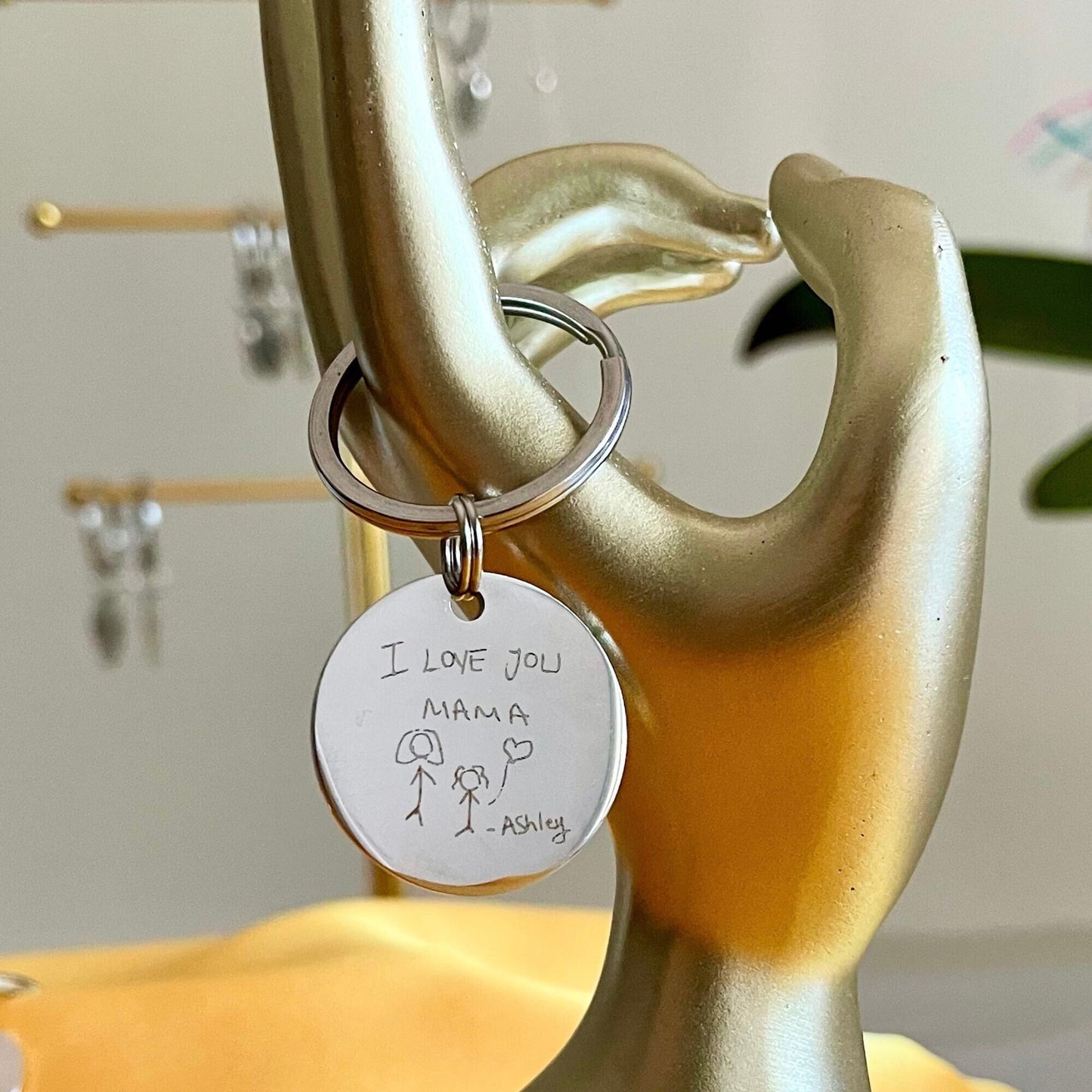 Custom Handwriting Keychain: Stainless Steel Signature Gift