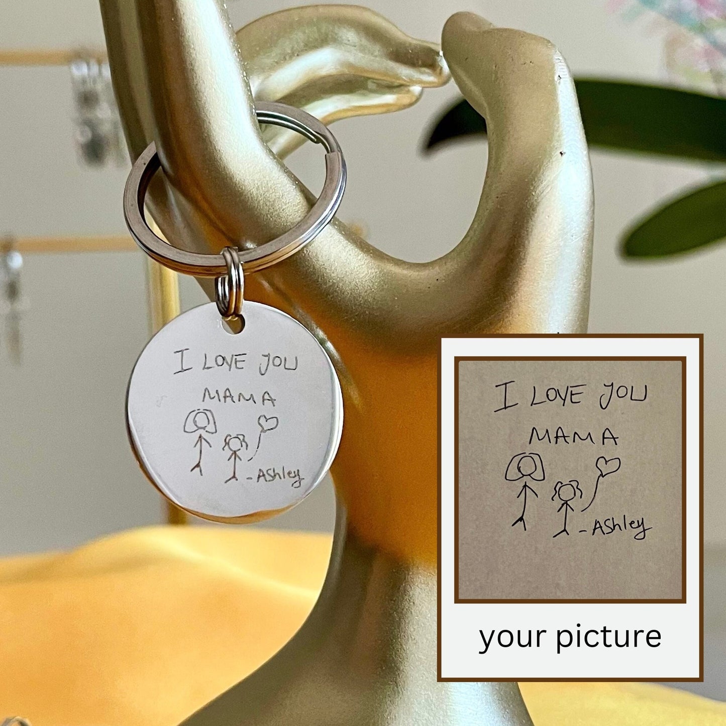 Custom Handwriting Keychain: Stainless Steel Signature Gift