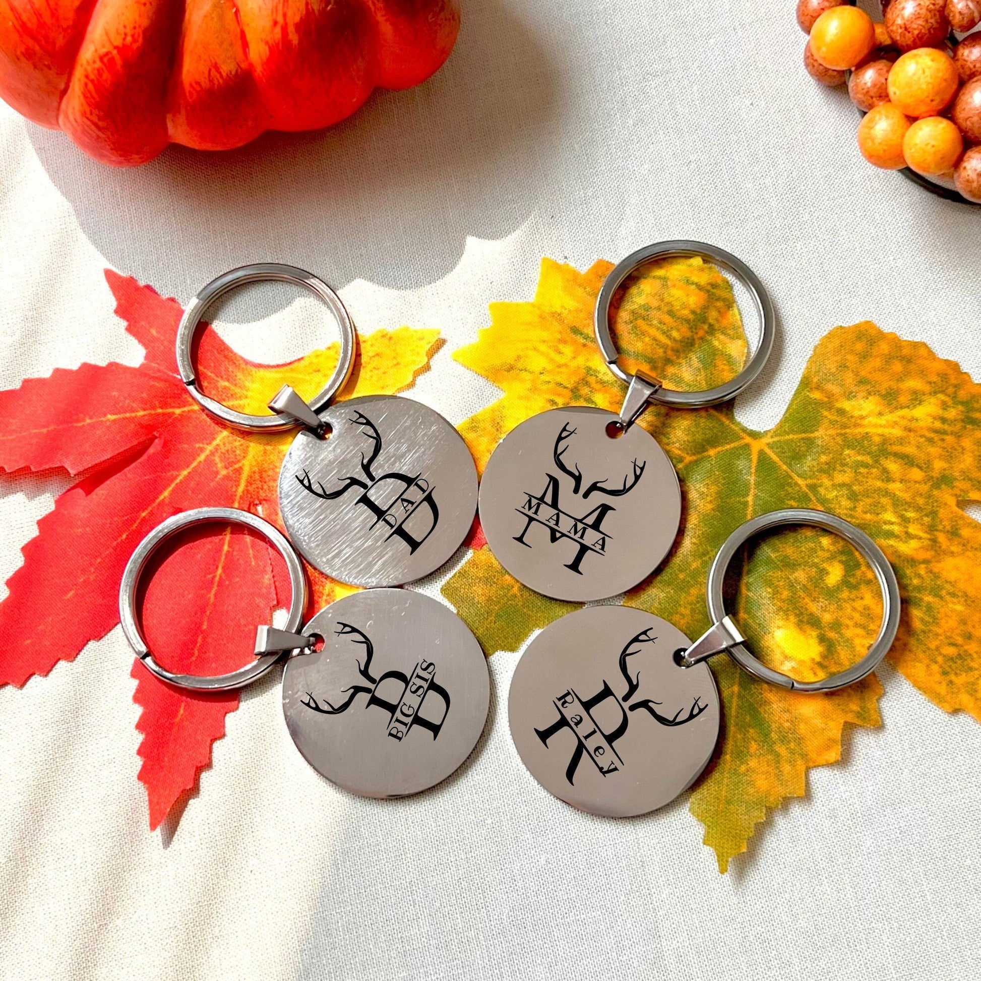 Personalized Family Keychain: Stainless Steel Christmas Name Gift