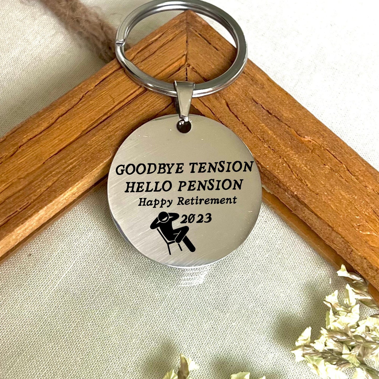 Retirement Gift - Celebrate the Journey - Personalized Keychain for Retired Colleague