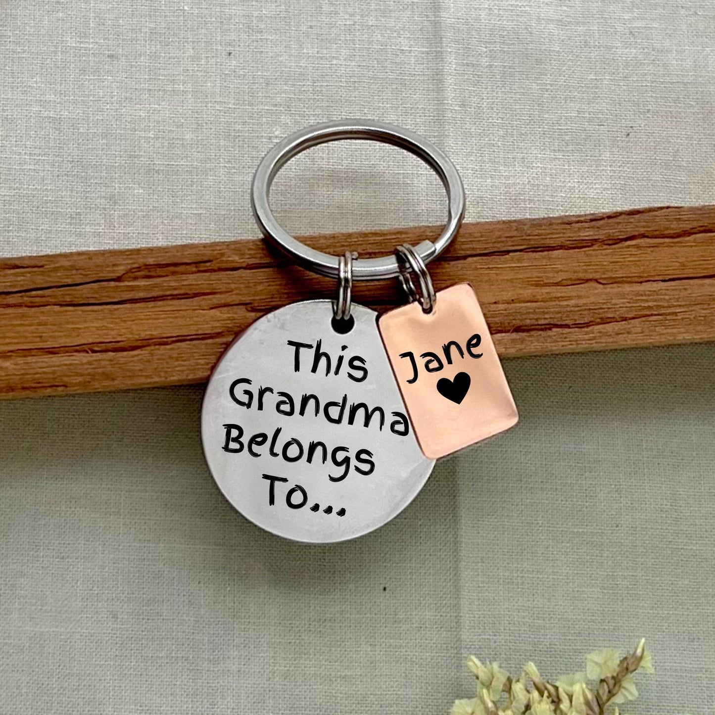 This Grandma Belongs to - Heartfelt Loved Nanny Keychain - Stainless Steel - Grandma Gift