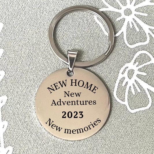 Personalized First Home Keychain - Custom Housewarming Gift