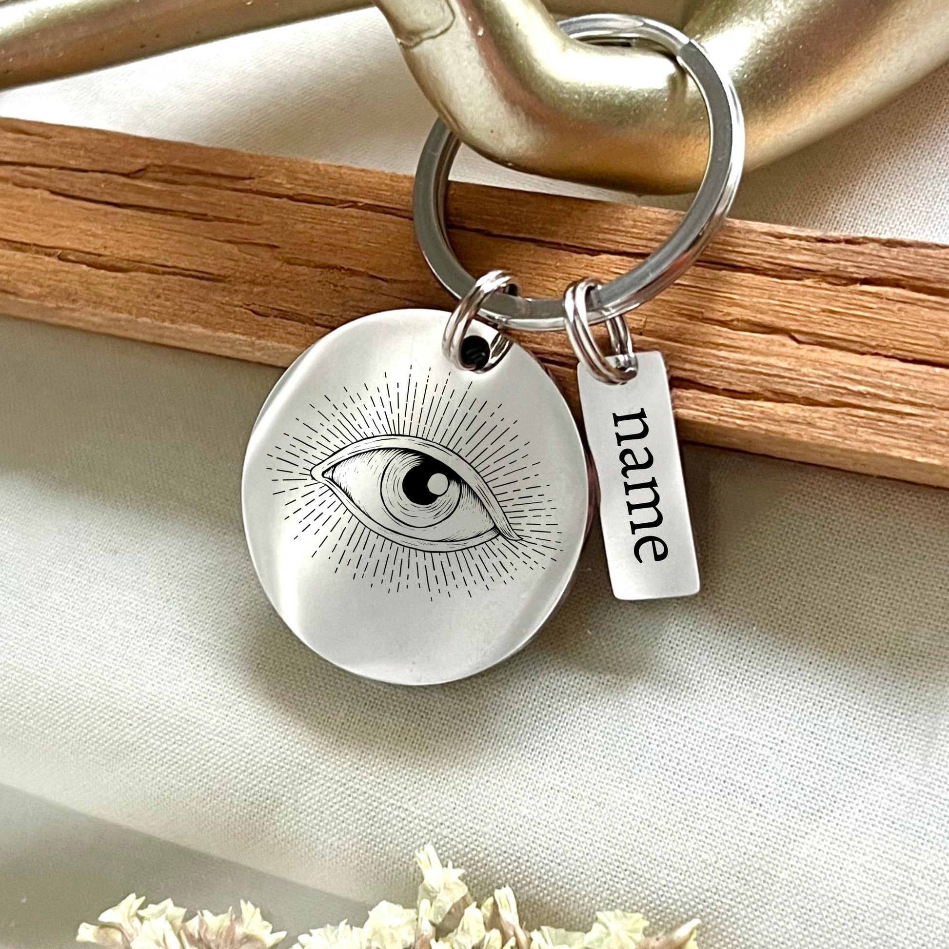 Personalized Mystical Eye Stainless Steel Keychain - Magic Gift