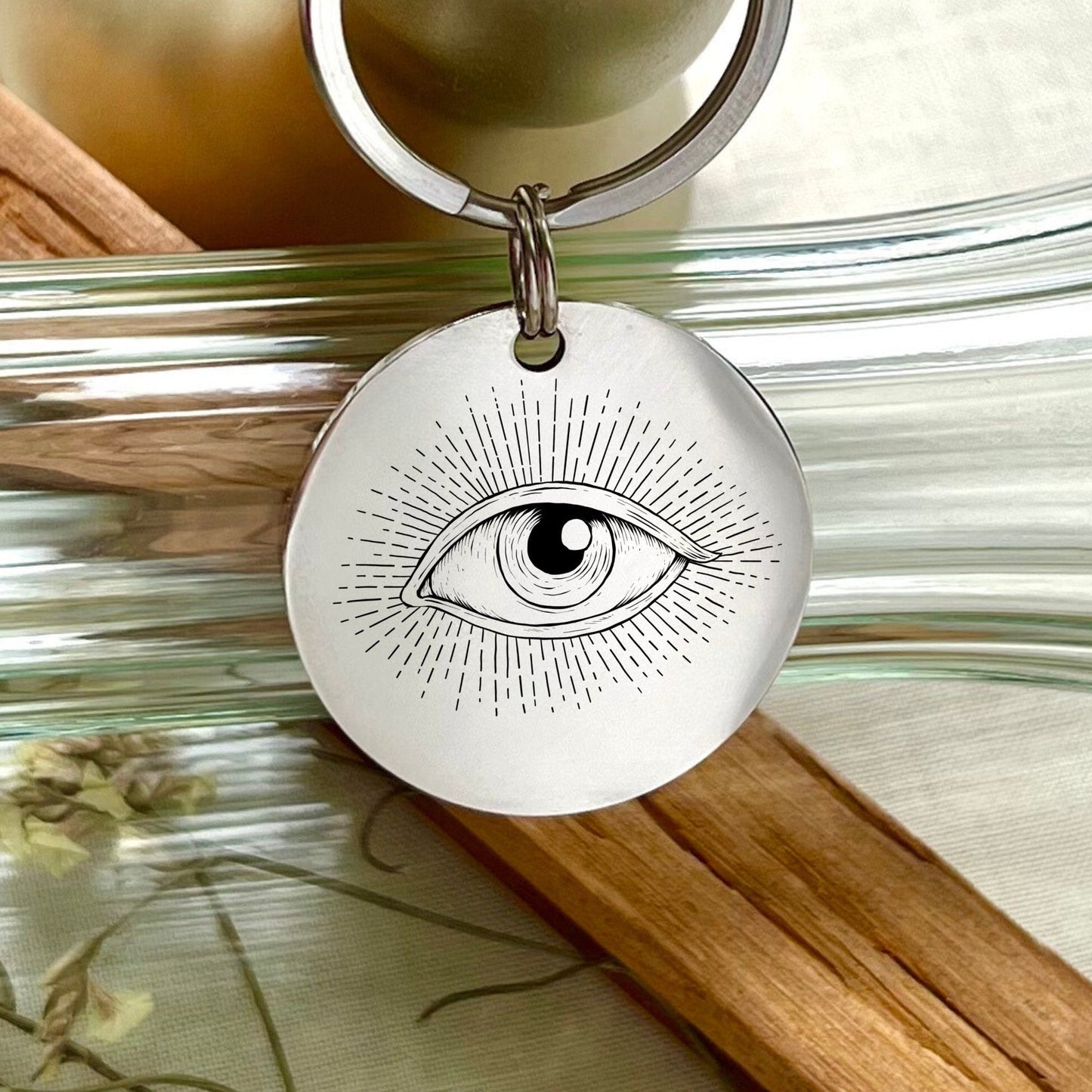 Personalized Mystical Eye Stainless Steel Keychain - Magic Gift