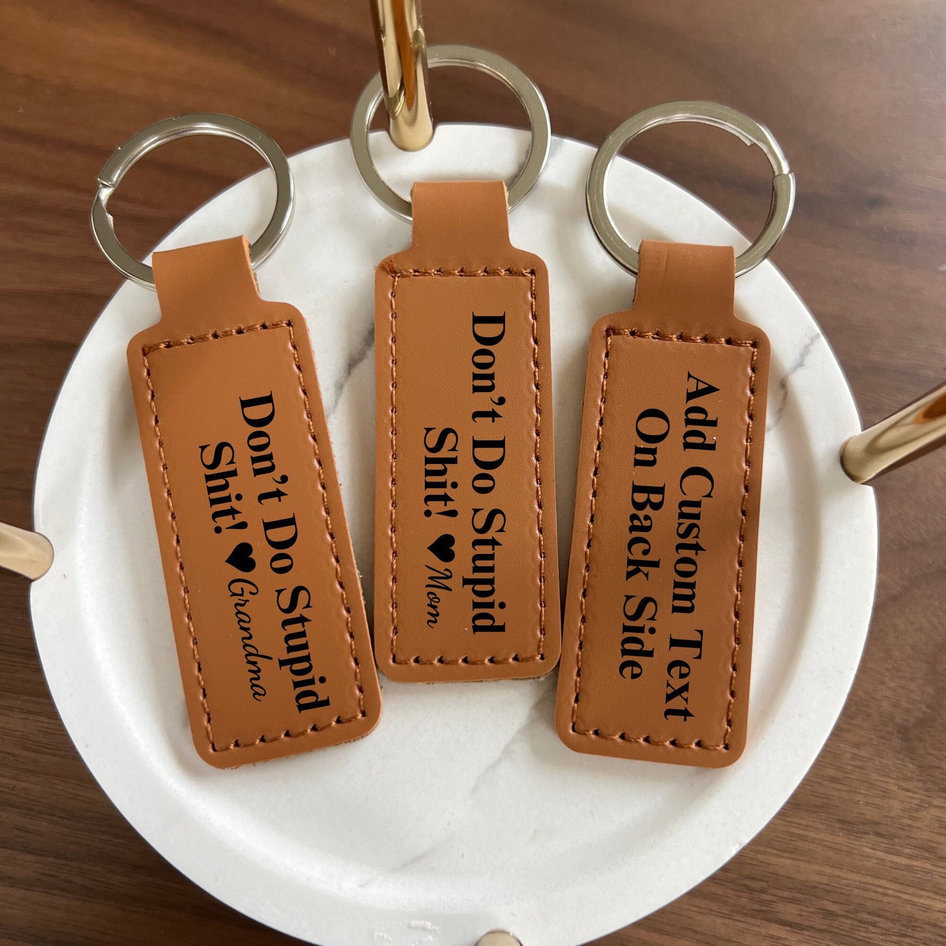Personalized PU Leather Keychain: Custom Sarcastic Gift