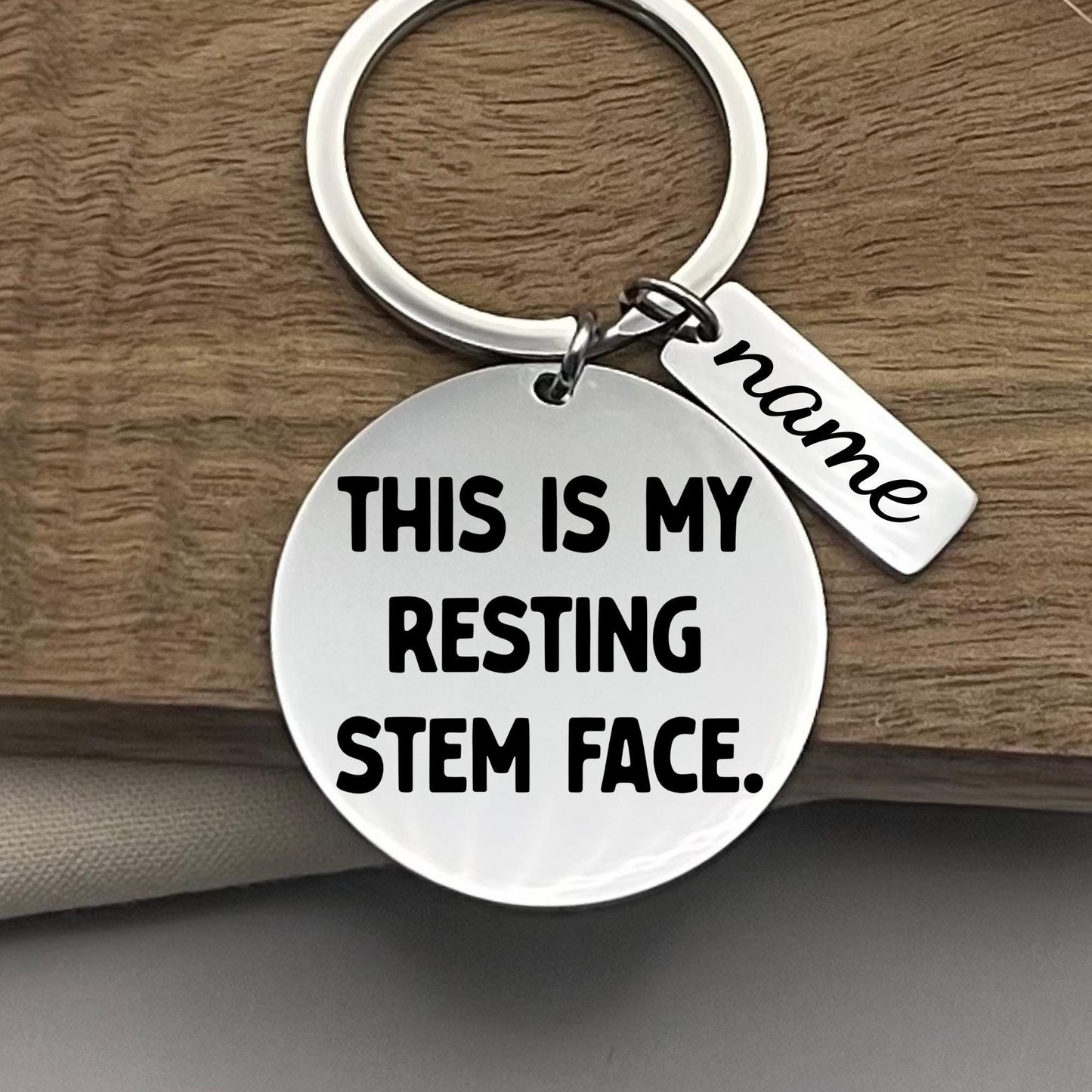 Personalized Science Keychain: Stainless Steel Geek Gift for STEM