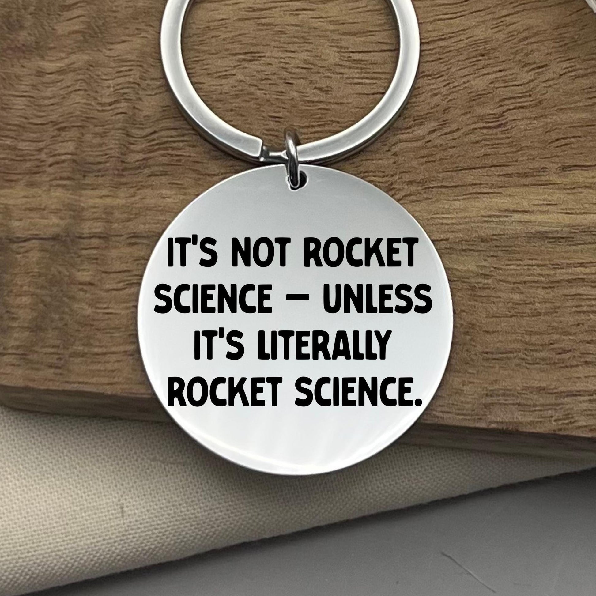 Personalized Rocket Science Keychain: STEM Gift for Engineers