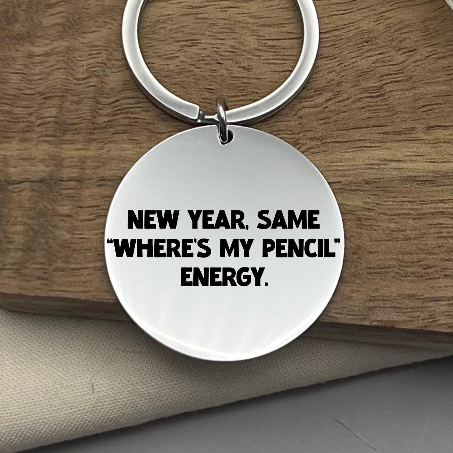 Personalized Classroom Chaos Stainless Steel Keychain – Funny Back to School Gift – Engraved Student Keyring