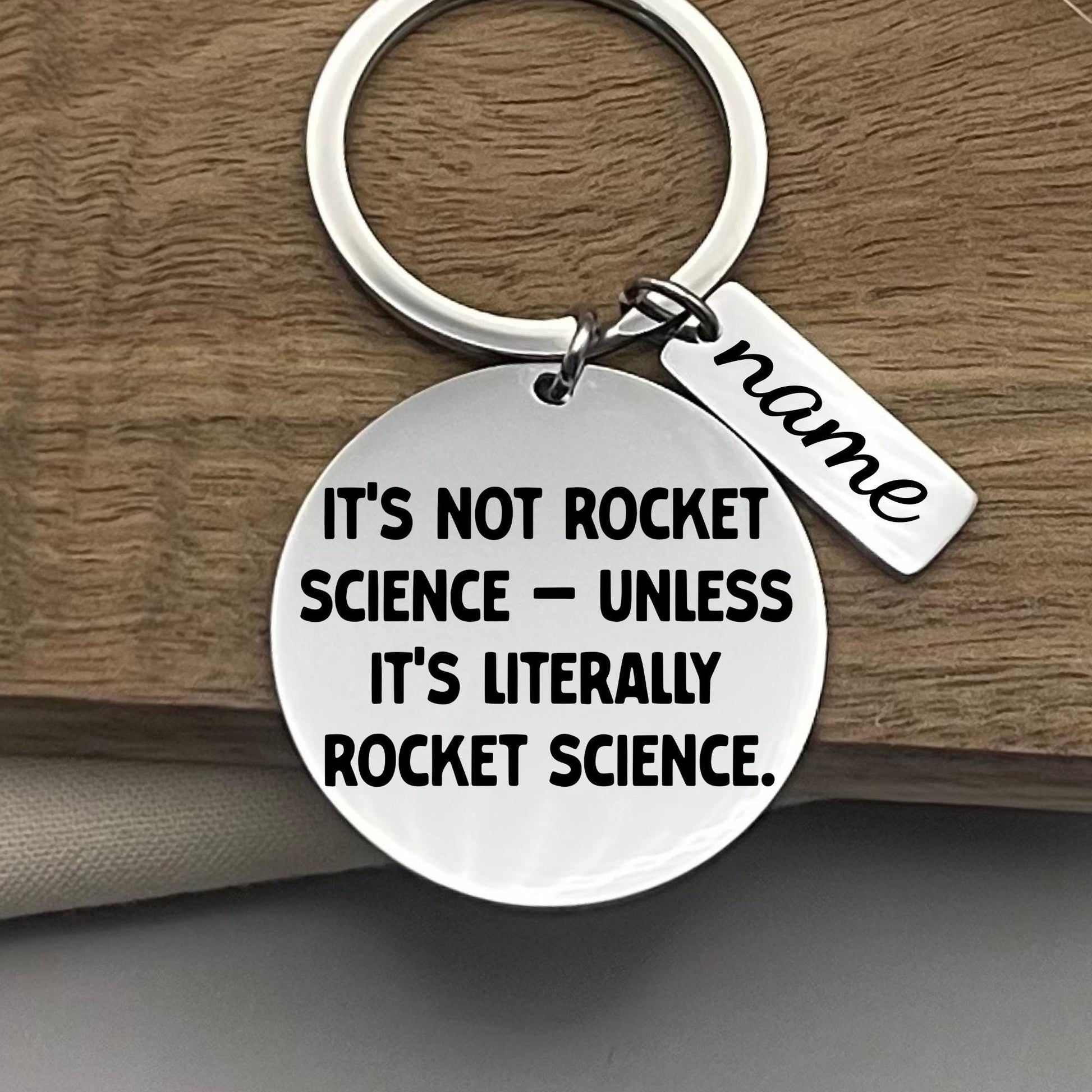Personalized Rocket Science Keychain: STEM Gift for Engineers