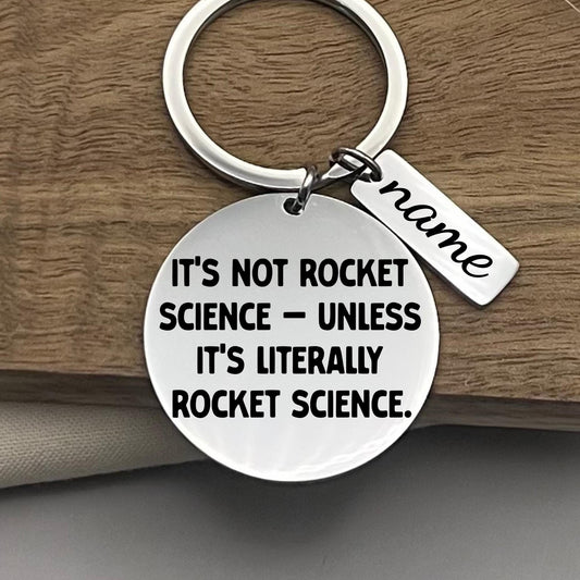 Personalized Rocket Science Keychain: STEM Gift for Engineers